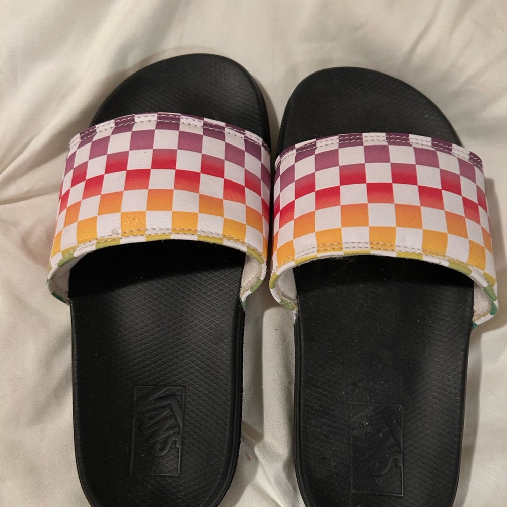 Vans Multicolor Checkered Slide Sandals